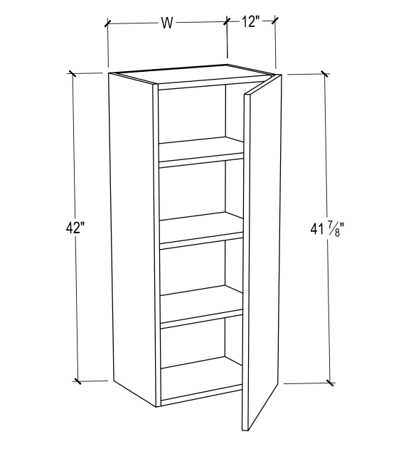 42” Height - Wall Cabinet – One Door