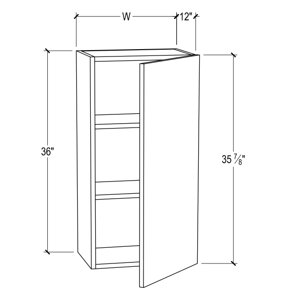 36” Height - Wall Cabinet – One Door