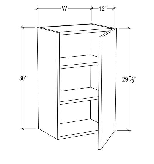 30” Height - Wall Cabinet – One Door
