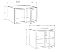 24” Deep Wall Glass Door Cabinet – 2 Doors – No Shelves