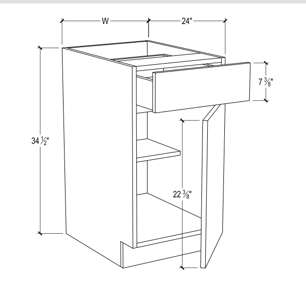 Base Cabinet (1 Drawer / 1 Door)