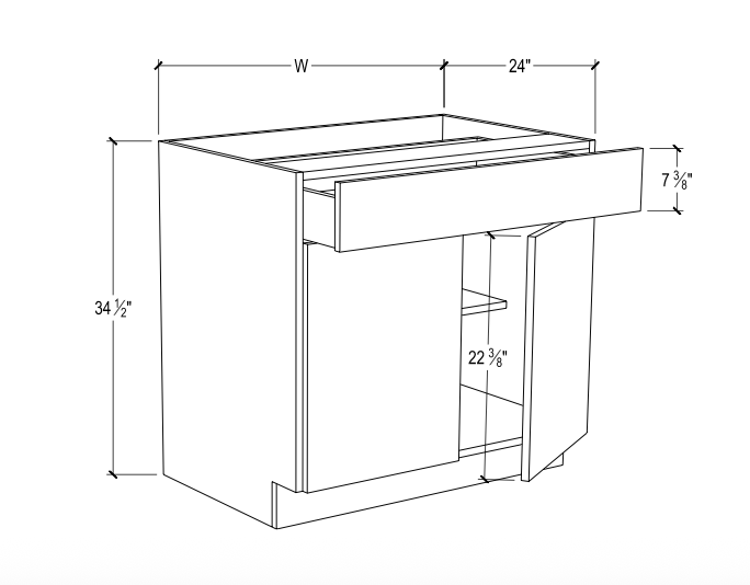 Base Cabinet (1 Drawer / 2 Doors)